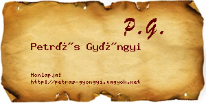 Petrás Gyöngyi névjegykártya